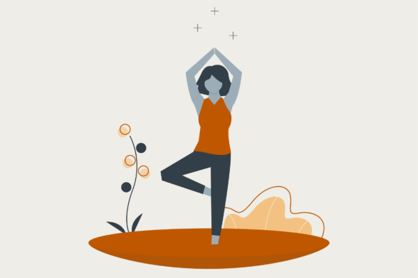 animation of woman doing a yoga pose