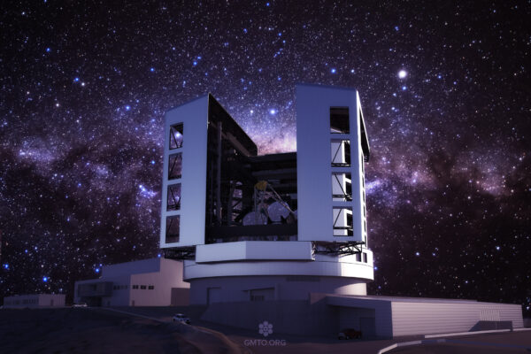 Giant Magellan Telescope with night sky and stars