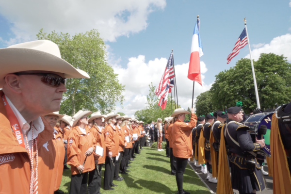 Longhorn Alumni Band Performs at the Brittany American Cemetery. June 6, 2019.